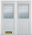 74 In. x 82 In. 1/2 Lite 1-Panel Pre-Finished White Double Steel Entry Door with Astragal and Brickmould