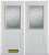 74 In. x 82 In. 1/2 Lite 1-Panel Pre-Finished White Double Steel Entry Door with Astragal and Brickmould