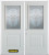74 In. x 82 In. 1/2 Lite 1-Panel Pre-Finished White Double Steel Entry Door with Astragal and Brickmould