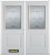 74 In. x 82 In. 1/2 Lite 1-Panel Pre-Finished White Double Steel Entry Door with Astragal and Brickmould