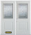 74 In. x 82 In. 1/2 Lite 1-Panel Pre-Finished White Double Steel Entry Door with Astragal and Brickmould
