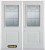 74 In. x 82 In. 1/2 Lite 1-Panel Pre-Finished White Double Steel Entry Door with Astragal and Brickmould