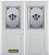 74 In. x 82 In. 1/2 Lite 1-Panel Pre-Finished White Double Steel Entry Door with Astragal and Brickmould