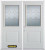 74 In. x 82 In. 1/2 Lite 1-Panel Pre-Finished White Double Steel Entry Door with Astragal and Brickmould