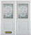 74 In. x 82 In. 1/2 Lite 1-Panel Pre-Finished White Double Steel Entry Door with Astragal and Brickmould