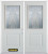 74 In. x 82 In. 1/2 Lite 1-Panel Pre-Finished White Double Steel Entry Door with Astragal and Brickmould