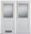 74 In. x 82 In. 1/2 Lite 1-Panel Pre-Finished White Double Steel Entry Door with Astragal and Brickmould