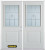 74 In. x 82 In. 1/2 Lite 1-Panel Pre-Finished White Double Steel Entry Door with Astragal and Brickmould