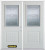 74 In. x 82 In. 1/2 Lite 1-Panel Pre-Finished White Double Steel Entry Door with Astragal and Brickmould