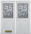 74 In. x 82 In. 1/2 Lite 1-Panel Pre-Finished White Double Steel Entry Door with Astragal and Brickmould