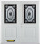 74 In. x 82 In. 1/2 Lite 1-Panel Pre-Finished White Double Steel Entry Door with Astragal and Brickmould