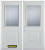 74 In. x 82 In. 1/2 Lite 1-Panel Pre-Finished White Double Steel Entry Door with Astragal and Brickmould