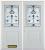 74 In. x 82 In. 1/2 Lite 1-Panel Pre-Finished White Double Steel Entry Door with Astragal and Brickmould