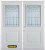 74 In. x 82 In. 1/2 Lite 1-Panel Pre-Finished White Double Steel Entry Door with Astragal and Brickmould