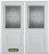 74 In. x 82 In. 1/2 Lite 1-Panel Pre-Finished White Double Steel Entry Door with Astragal and Brickmould