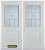 74 In. x 82 In. 1/2 Lite 1-Panel Pre-Finished White Double Steel Entry Door with Astragal and Brickmould
