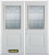74 In. x 82 In. 1/2 Lite 1-Panel Pre-Finished White Double Steel Entry Door with Astragal and Brickmould