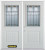74 In. x 82 In. 1/2 Lite 1-Panel Pre-Finished White Double Steel Entry Door with Astragal and Brickmould