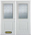 74 In. x 82 In. 1/2 Lite 1-Panel Pre-Finished White Double Steel Entry Door with Astragal and Brickmould