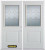 74 In. x 82 In. 1/2 Lite 1-Panel Pre-Finished White Double Steel Entry Door with Astragal and Brickmould