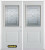 74 In. x 82 In. 1/2 Lite 1-Panel Pre-Finished White Double Steel Entry Door with Astragal and Brickmould