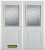 74 In. x 82 In. 1/2 Lite 1-Panel Pre-Finished White Double Steel Entry Door with Astragal and Brickmould