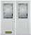 74 In. x 82 In. 1/2 Lite 1-Panel Pre-Finished White Double Steel Entry Door with Astragal and Brickmould