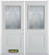 74 In. x 82 In. 1/2 Lite 1-Panel Pre-Finished White Double Steel Entry Door with Astragal and Brickmould