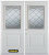 74 In. x 82 In. 1/2 Lite 1-Panel Pre-Finished White Double Steel Entry Door with Astragal and Brickmould