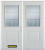 74 In. x 82 In. 1/2 Lite 1-Panel Pre-Finished White Double Steel Entry Door with Astragal and Brickmould
