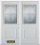 74 In. x 82 In. 1/2 Lite 1-Panel Pre-Finished White Double Steel Entry Door with Astragal and Brickmould