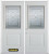 74 In. x 82 In. 1/2 Lite 1-Panel Pre-Finished White Double Steel Entry Door with Astragal and Brickmould
