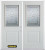 74 In. x 82 In. 1/2 Lite 1-Panel Pre-Finished White Double Steel Entry Door with Astragal and Brickmould