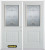 74 In. x 82 In. 1/2 Lite 1-Panel Pre-Finished White Double Steel Entry Door with Astragal and Brickmould