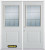 74 In. x 82 In. 1/2 Lite 1-Panel Pre-Finished White Double Steel Entry Door with Astragal and Brickmould
