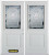 74 In. x 82 In. 1/2 Lite 1-Panel Pre-Finished White Double Steel Entry Door with Astragal and Brickmould