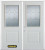 74 In. x 82 In. 1/2 Lite 1-Panel Pre-Finished White Double Steel Entry Door with Astragal and Brickmould
