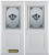 74 In. x 82 In. 1/2 Lite 1-Panel Pre-Finished White Double Steel Entry Door with Astragal and Brickmould
