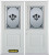 74 In. x 82 In. 1/2 Lite 1-Panel Pre-Finished White Double Steel Entry Door with Astragal and Brickmould