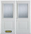 74 In. x 82 In. 1/2 Lite 1-Panel Pre-Finished White Double Steel Entry Door with Astragal and Brickmould