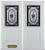 74 In. x 82 In. 1/2 Lite 1-Panel Pre-Finished White Double Steel Entry Door with Astragal and Brickmould