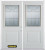 74 In. x 82 In. 1/2 Lite 1-Panel Pre-Finished White Double Steel Entry Door with Astragal and Brickmould