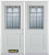 74 In. x 82 In. 1/2 Lite 1-Panel Pre-Finished White Double Steel Entry Door with Astragal and Brickmould