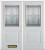 74 In. x 82 In. 1/2 Lite 1-Panel Pre-Finished White Double Steel Entry Door with Astragal and Brickmould