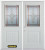 74 In. x 82 In. 1/2 Lite 1-Panel Pre-Finished White Double Steel Entry Door with Astragal and Brickmould