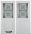 74 In. x 82 In. 1/2 Lite 1-Panel Pre-Finished White Double Steel Entry Door with Astragal and Brickmould