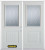74 In. x 82 In. 1/2 Lite 1-Panel Pre-Finished White Double Steel Entry Door with Astragal and Brickmould