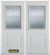 74 In. x 82 In. 1/2 Lite 1-Panel Pre-Finished White Double Steel Entry Door with Astragal and Brickmould
