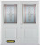 74 In. x 82 In. 1/2 Lite 1-Panel Pre-Finished White Double Steel Entry Door with Astragal and Brickmould