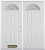 66 In. x 82 In. Fan Lite 4-Panel Pre-Finished White Double Steel Entry Door with Astragal and Brickmould